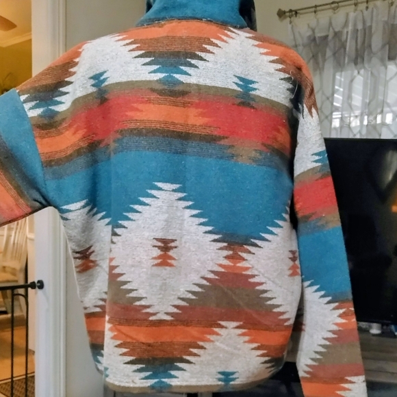 Blue B Aztec Patterned Blazer,Med - Picture 5 of 5